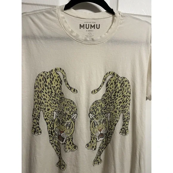Show Me Your Mumu XS Short Sleeve Dancing Leopard Graphic T Shirt Organic Cotton - Picture 3 of 9